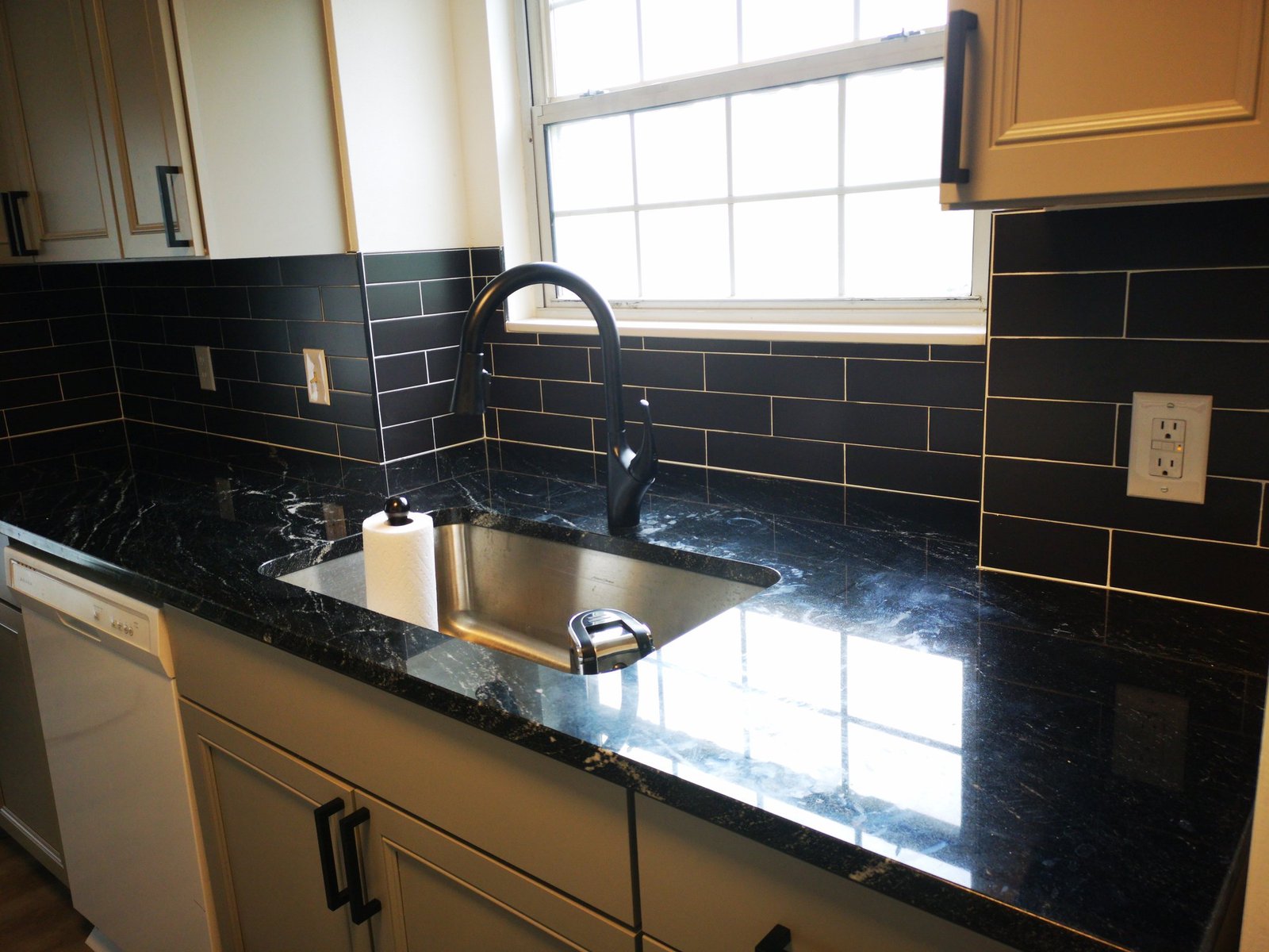 Black Subway Backsplash