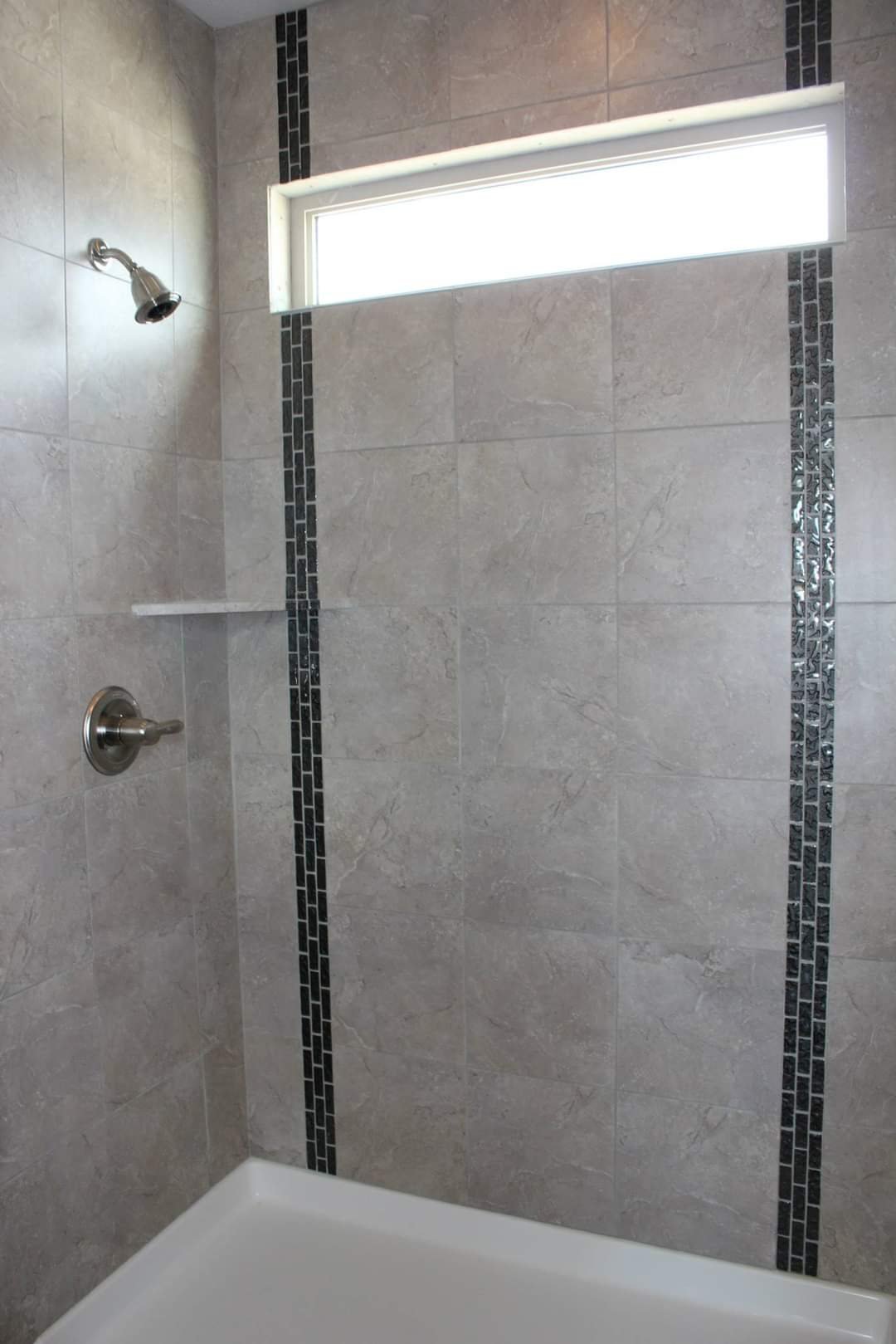 Gray Shower with Accent Strips